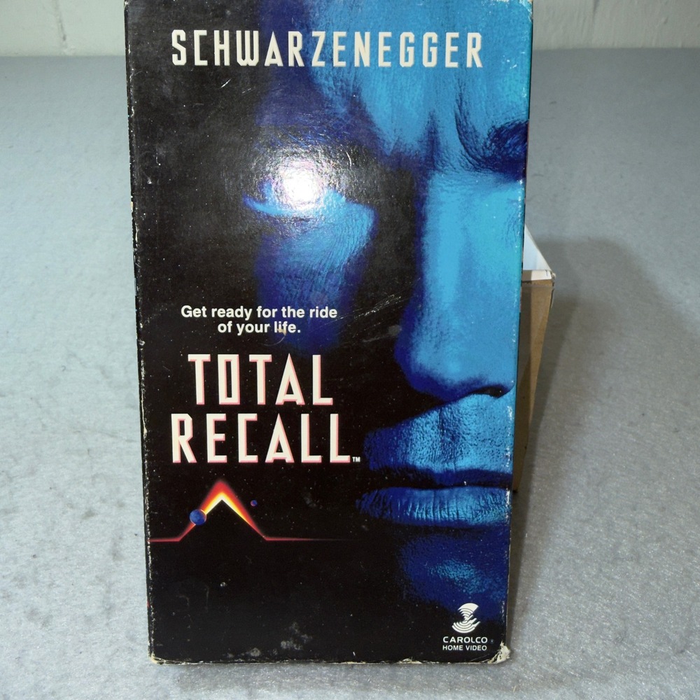 VTG Total Recall VHS 1990 Arnold Schwarzenegger Carolco Home Video Sci-Fi Action